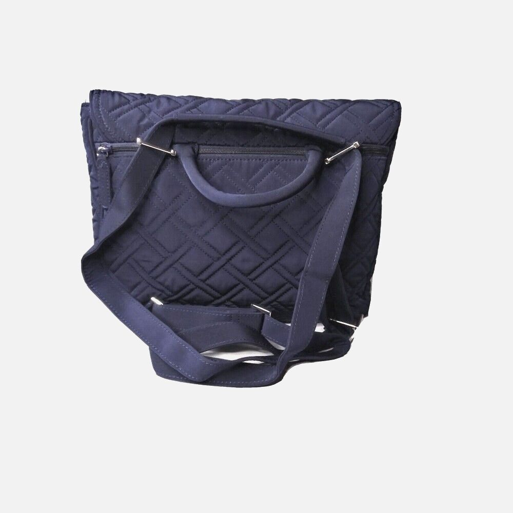 Vera Bradley Backpack Messenger Bag Crossbody Convertible Quilted Blue Canvas